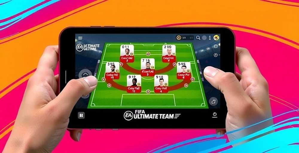 FIFA Mobile Ultimate Team control interface showing touch controls optimized for Indian users
